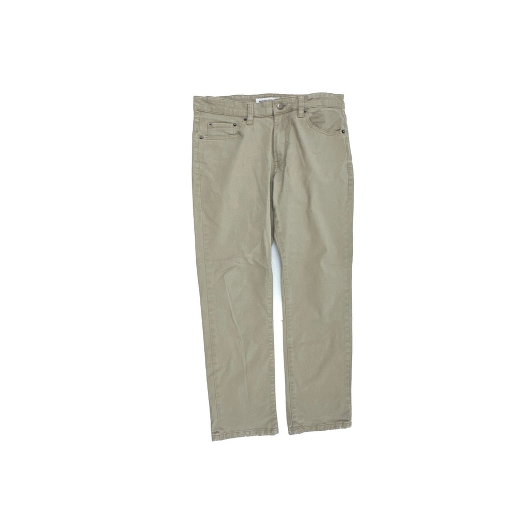 Amazon Essentials Twill Pants Mens 32x28 Beige Slim Fit 5-Pocket Chino Trousers